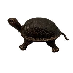 Vintage Brass bronze Tin Chi Turtle Inkwell Andrea By Sadek HTF